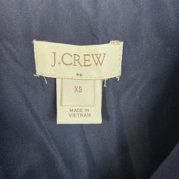 J. CREWWomen’s Printed Quilted Down Puffer Vest Navy/Green Sz XS Waterfowl Feath - Picture 3 of 8